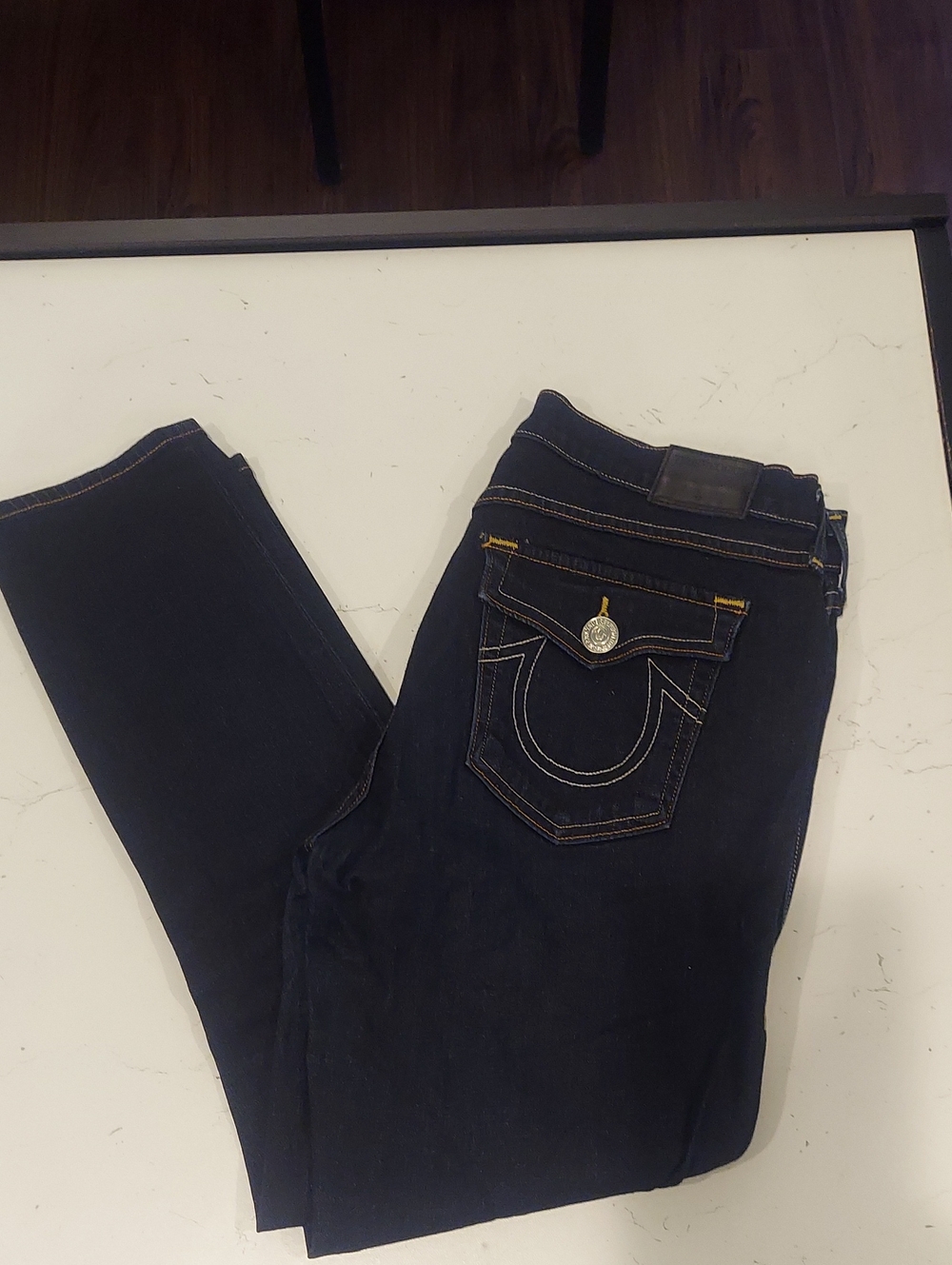 True Religion Cropped Skinny Jeans with Signature Pocket